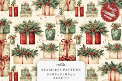 Vintage Christmas Pattern Winter Print Paper JPG Santa Gift  ornament  junk journaling scrapbooking paper collage files gift wrap tumbler sublimation background  Christmas Digital paper, christmas holiday pattern, seamless christmas scrapbooking, winter t