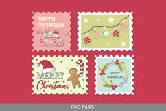 Retro Christmas Postage for Scrapbook Clipart Product Image 1