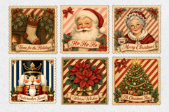 Vintage Christmas Postage Stamp PNG Product Image 4