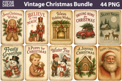 Vintage Christmas Poster | Retro Christmas Label Sublimation Product Image 1