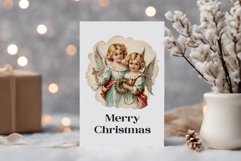 Christmas Sublimation Design PNG - Vintage Angels clipart Product Image 3