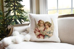 Christmas Sublimation Design PNG - Vintage Angels clipart Product Image 4