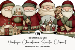 Vintage Christmas Santa Clipart Product Image 1