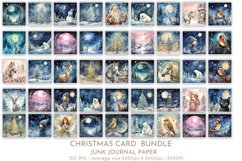 150 Christmas Card Winter Papers | Digital Paper JPG Product Image 2