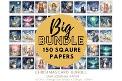 150 Christmas Card Winter Papers | Digital Paper JPG Product Image 1