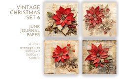 Vintage Christmas Junk Journal Digital Paper JPG 12&quot;x12&quot; Product Image 7