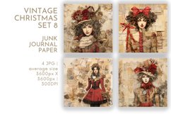 Vintage Christmas Junk Journal Paper JPG Product Image 1