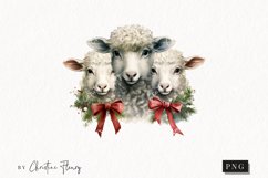 Vintage Festive Sheep Clipart | Christmas Clipart Product Image 1