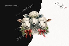 Vintage Festive Sheep Clipart | Christmas Clipart Product Image 2