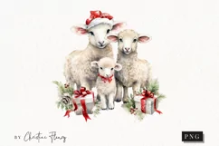 Vintage Christmas Sheep Clipart | Christmas Clipart Product Image 1