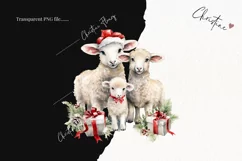 Vintage Christmas Sheep Clipart | Christmas Clipart Product Image 2