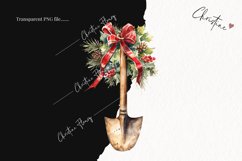 Vintage Festive Shovel Clipart | Christmas Clipart Product Image 2