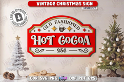 Vintage Christmas Wall Sign Laser Cut| Retro Sign SVG |Xmas Product Image 1