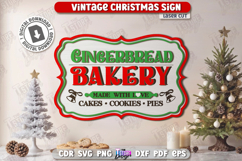 Vintage Christmas Wall Sign Laser Cut| Retro Sign SVG |Xmas Product Image 1