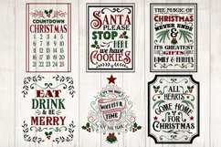 Vintage Christmas Sign Making SVG Bundle, COUNTDOWN CHRISTMAS  svg, SANTA PLEASE STOP HERE WE HAVE COOKIES, THE MAGIC OF CHRISTMAS NEVER ENDS &amp; IT’S GREATEST OF GIFTS ARE FAMILY &amp; FRIENDS, EAT DRINK &amp; BE MERRY svg ,  IT’S THE MOST WONDERFUL TIME OF THE 