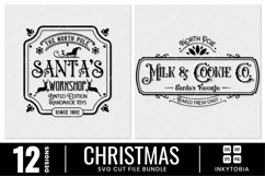 Vintage Christmas Signs SVG, DXF, EPS, Png Cut Files Bundle Product Image 4