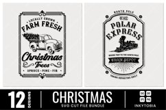 Vintage Christmas Signs SVG, DXF, EPS, Png Cut Files Bundle Product Image 6