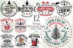 Vintage Christmas Signs SVG PNG Bundle Clipart Product Image 1