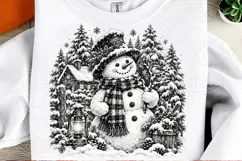 Vintage Christmas Snowman Black & White Winter Wonderland Product Image 2