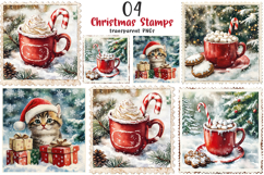 Vintage Christmas Stamps Png Product Image 1