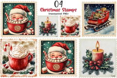 Vintage Christmas Stamps Png Product Image 1