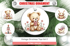Ornament Vintage Christmas Toys Watercolor Product Image 1