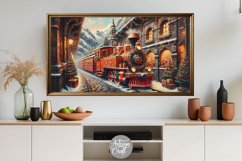 Christmas train TV art, Christmas Frame TV art vintage train Product Image 3