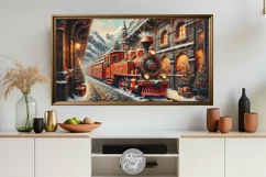 Christmas train TV art, Christmas Frame TV art vintage train Product Image 3