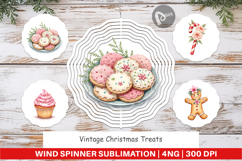 Wind Spinner Vintage Christmas Treats Watercolor Product Image 1