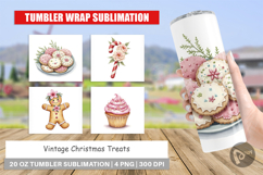 Tumbler Vintage Christmas Treats Watercolor Product Image 1