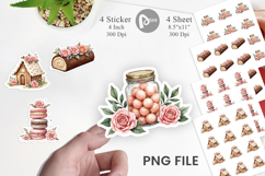 Sticker Vintage Christmas Treats Watercolor Product Image 1
