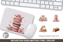 Mouse Pad Vintage Christmas Treats Watercolor Product Image 1