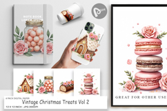 Digital Paper Vintage Christmas Treats Watercolor Product Image 1