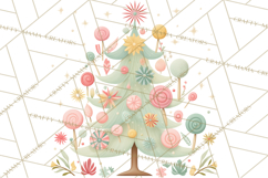 Vintage Christmas Tree PNG, Mid Century Holiday Clipart Product Image 2