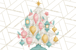 Vintage Christmas Tree PNG, Mid Century Holiday Clipart Product Image 2