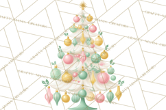 Vintage Christmas Tree PNG, Mid Century Holiday Clipart Product Image 4