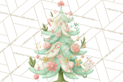 Vintage Christmas Tree PNG, Mid Century Holiday Clipart Product Image 5