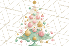 Vintage Christmas Tree PNG, Mid Century Holiday Clipart Product Image 2
