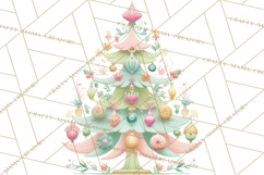 Vintage Christmas Tree PNG, Mid Century Holiday Clipart Product Image 3