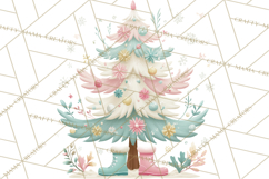 Vintage Christmas Tree PNG, Mid Century Holiday Clipart Product Image 4