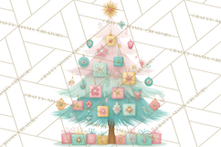Vintage Christmas Tree PNG, Mid Century Holiday Clipart Product Image 5