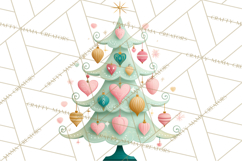 Vintage Christmas Tree PNG, Mid Century Holiday Clipart Product Image 3