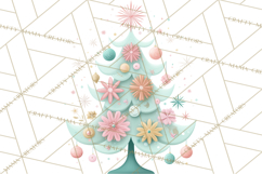 Vintage Christmas Tree PNG, Mid Century Holiday Clipart Product Image 4