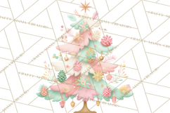 Vintage Christmas Tree PNG, Mid Century Holiday Clipart Product Image 5