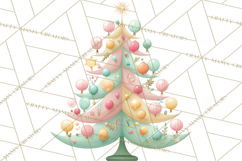 Vintage Christmas Tree PNG, Mid Century Holiday Clipart Product Image 2