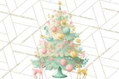 Vintage Christmas Tree PNG, Mid Century Holiday Clipart Product Image 3