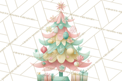 Vintage Christmas Tree PNG, Mid Century Holiday Clipart Product Image 5