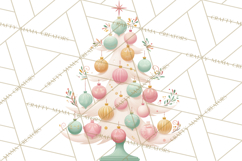 Vintage Christmas Tree PNG, Mid Century Holiday Clipart Product Image 3