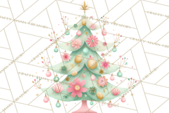 Vintage Christmas Tree PNG, Mid Century Holiday Clipart Product Image 2