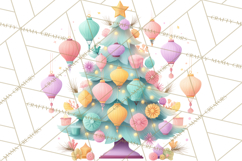 Vintage Christmas Tree PNG, Mid Century Holiday Clipart Product Image 4